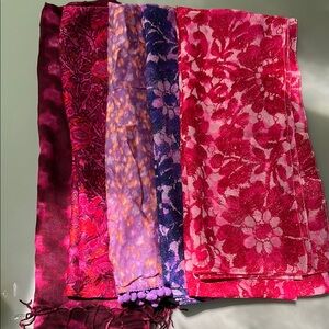 ISSAC MIZRAHI bundle of Luxurious Pink and Purple Floral Scarves